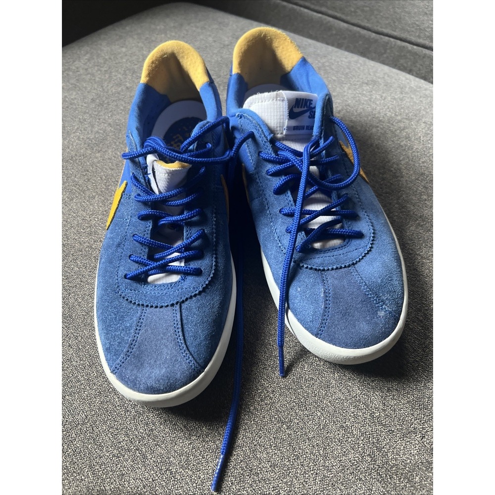 Nike SB Bruin React Mens 9.5 Blue Gold Skate Shoes CJ1661-400
